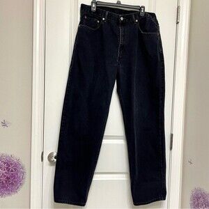 Levi’s Mens Black 505 Straight Rigid Cotton Jeans